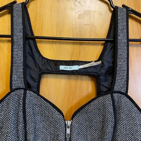 KIMCHI Blue Black and White Tweed Dress Size 4 - Picture 6 of 13